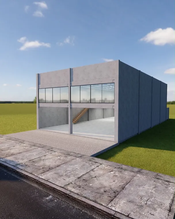 Pavilhão industrial em estrutura pré-moldada de concreto